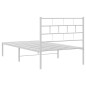 vidaXL Estructura de cama de metal con cabecero blanco 90x190 cm vidaXL Estructura de cama de metal con cabecero blanco 90x190 cm