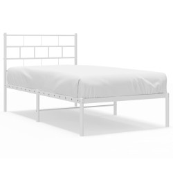 vidaXL Estructura de cama de metal con cabecero blanco 100x190 cm