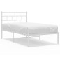 vidaXL Estructura de cama de metal con cabecero blanco 100x190 cm vidaXL Estructura de cama de metal con cabecero blanco 100x190 cm