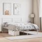 vidaXL Estructura de cama con cabecero metal blanca 140x200 cm vidaXL Estructura de cama con cabecero metal blanca 140x200 cm