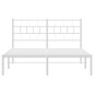 vidaXL Estructura de cama con cabecero metal blanca 140x200 cm vidaXL Estructura de cama con cabecero metal blanca 140x200 cm
