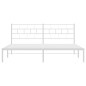 vidaXL Estructura de cama de metal con cabecero blanco 193x203 cm vidaXL Estructura de cama de metal con cabecero blanco 193x203 cm
