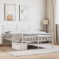 vidaXL Estructura cama metal con cabecero y estribo blanco 150x200 cm