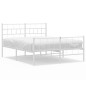 vidaXL Estructura cama metal con cabecero y estribo blanco 150x200 cm