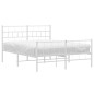 vidaXL Estructura cama metal con cabecero y estribo blanco 150x200 cm