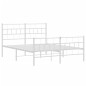 vidaXL Estructura cama metal con cabecero y estribo blanco 150x200 cm