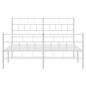 vidaXL Estructura cama metal con cabecero y estribo blanco 150x200 cm