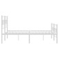 vidaXL Estructura cama metal con cabecero y estribo blanco 150x200 cm