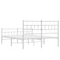 vidaXL Estructura cama metal con cabecero y estribo blanco 150x200 cm