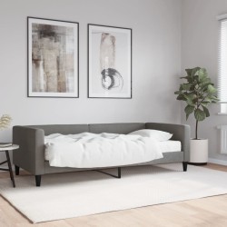vidaXL Sofá cama con colchón tela gris oscuro 90x200 cm