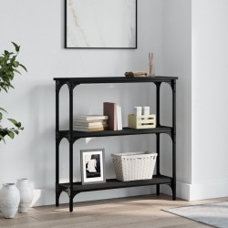 vidaXL Mesa consola madera de ingeniería negra 75x22,5x75 cm