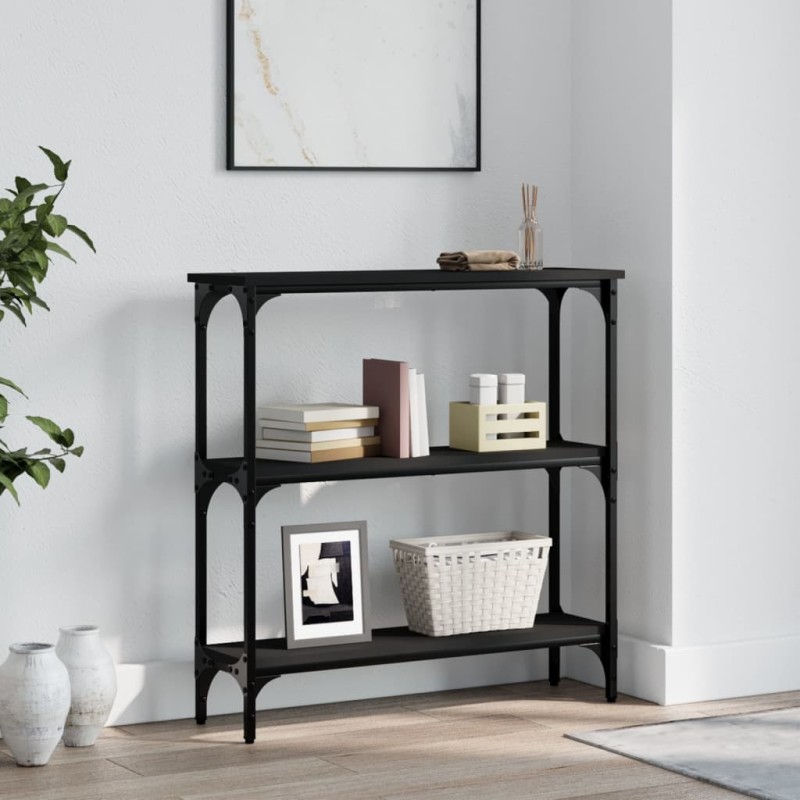 vidaXL Mesa consola madera de ingeniería negra 75x22,5x75 cm vidaXL Mesa consola madera de ingeniería negra 75x22,5x75 cm