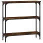 vidaXL Mesa consola madera de ingeniería roble ahumado 75x22,5x75 cm