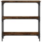 vidaXL Mesa consola madera de ingeniería roble ahumado 75x22,5x75 cm