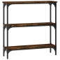 vidaXL Mesa consola madera de ingeniería roble ahumado 75x22,5x75 cm