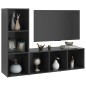 vidaXL Muebles de salón 2 piezas madera ingeniería gris 107x35x37 cm vidaXL Muebles de salón 2 piezas madera ingeniería gris 107x35x37 cm