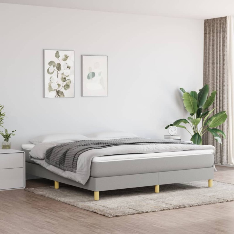 vidaXL Estructura de cama box spring tela gris claro 160x200 cm