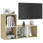 vidaXL Muebles de salón 2 pzas madera ingeniería blanco y roble Sonoma