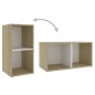 vidaXL Muebles de salón 2 pzas madera ingeniería blanco y roble Sonoma