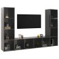 vidaXL Muebles de salón 3 piezas madera de ingeniería gris brillo