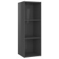 vidaXL Muebles de salón 3 piezas madera ingeniería gris brillo