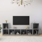 vidaXL Muebles de salón 4 pzas madera ingeniería gris hormigón vidaXL Muebles de salón 4 pzas madera ingeniería gris hormigón
