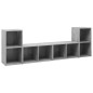 vidaXL Muebles de salón 4 pzas madera ingeniería gris hormigón vidaXL Muebles de salón 4 pzas madera ingeniería gris hormigón