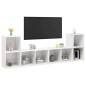 vidaXL Muebles de salón 4 piezas madera de ingeniería blanco brillo vidaXL Muebles de salón 4 piezas madera de ingeniería blanco brillo