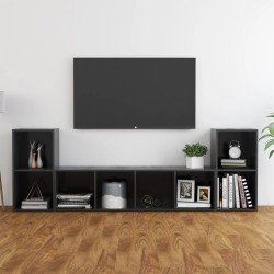 vidaXL Muebles de salón 3 piezas madera de ingeniería gris