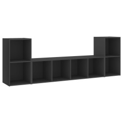 vidaXL Muebles de salón 3 piezas madera de ingeniería gris
