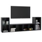 vidaXL Muebles de salón 3 piezas madera de ingeniería gris