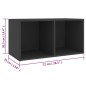 vidaXL Muebles de salón 3 piezas madera de ingeniería gris