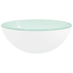 vidaXL Lavabo de vidrio templado blanco 30x12 cm