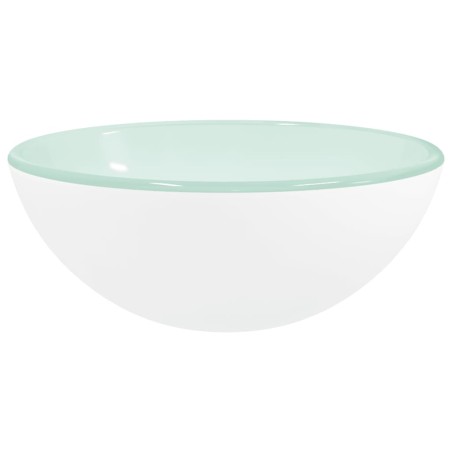 vidaXL Lavabo de vidrio templado blanco 30x12 cm