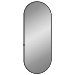 vidaXL Espejo de pared ovalado negro 50x20 cm