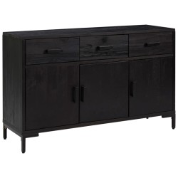 vidaXL Aparador de madera maciza de pino negro 110x35x70 cm