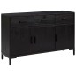 vidaXL Aparador de madera maciza de pino negro 110x35x70 cm