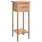 vidaXL Mesa auxiliar con cajón madera maciza nogal 25x25x60 cm vidaXL Mesa auxiliar con cajón madera maciza nogal 25x25x60 cm