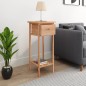 vidaXL Mesa auxiliar con cajón madera maciza nogal 25x25x60 cm vidaXL Mesa auxiliar con cajón madera maciza nogal 25x25x60 cm