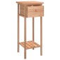 vidaXL Mesa auxiliar con cajón madera maciza nogal 25x25x60 cm vidaXL Mesa auxiliar con cajón madera maciza nogal 25x25x60 cm