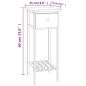 vidaXL Mesa auxiliar con cajón madera maciza nogal 25x25x60 cm vidaXL Mesa auxiliar con cajón madera maciza nogal 25x25x60 cm