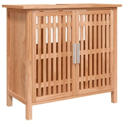 vidaXL Armario de lavabo madera maciza de nogal 66x29x61,5 cm