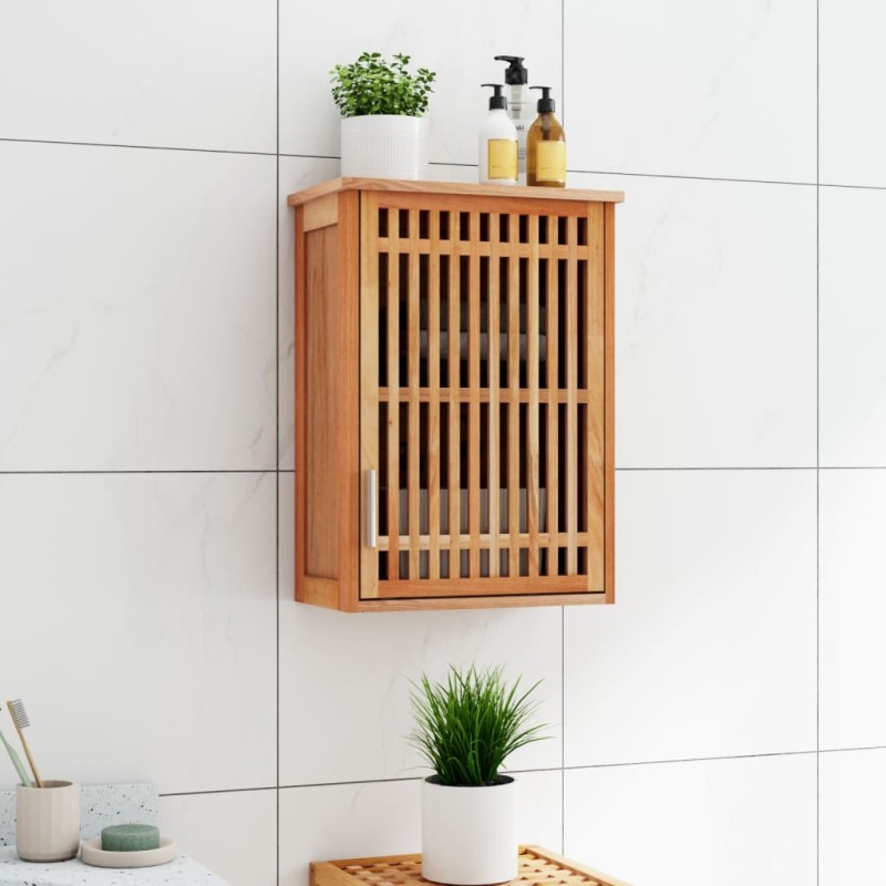 vidaXL Armario de baño para pared madera maciza de nogal 42x23x60 cm vidaXL Armario de baño para pared madera maciza de nogal 42x23x60 cm