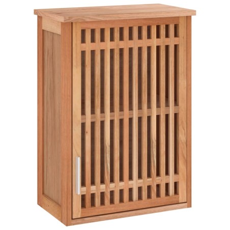 vidaXL Armario de baño para pared madera maciza de nogal 42x23x60 cm