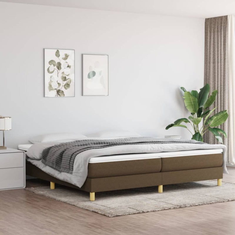 vidaXL Estructura de cama box spring tela marrón oscuro 200x200 cm vidaXL Estructura de cama box spring tela marrón oscuro 200x200 cm