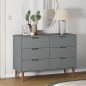 vidaXL Mesita de noche MOLDE madera maciza de pino gris 113x40x80 cm vidaXL Mesita de noche MOLDE madera maciza de pino gris 113x40x80 cm