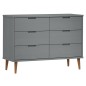 vidaXL Mesita de noche MOLDE madera maciza de pino gris 113x40x80 cm vidaXL Mesita de noche MOLDE madera maciza de pino gris 113x40x80 cm