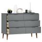 vidaXL Mesita de noche MOLDE madera maciza de pino gris 113x40x80 cm vidaXL Mesita de noche MOLDE madera maciza de pino gris 113x40x80 cm