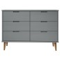 vidaXL Mesita de noche MOLDE madera maciza de pino gris 113x40x80 cm vidaXL Mesita de noche MOLDE madera maciza de pino gris 113x40x80 cm