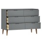 vidaXL Mesita de noche MOLDE madera maciza de pino gris 113x40x80 cm vidaXL Mesita de noche MOLDE madera maciza de pino gris 113x40x80 cm